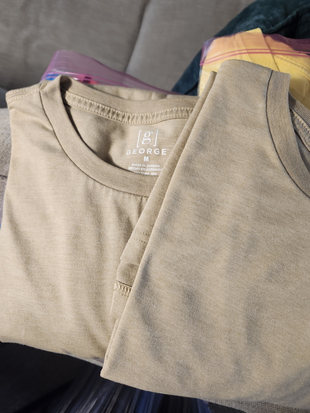 George Men's Short Sleeve Crew Neck T-Shirt in Tan